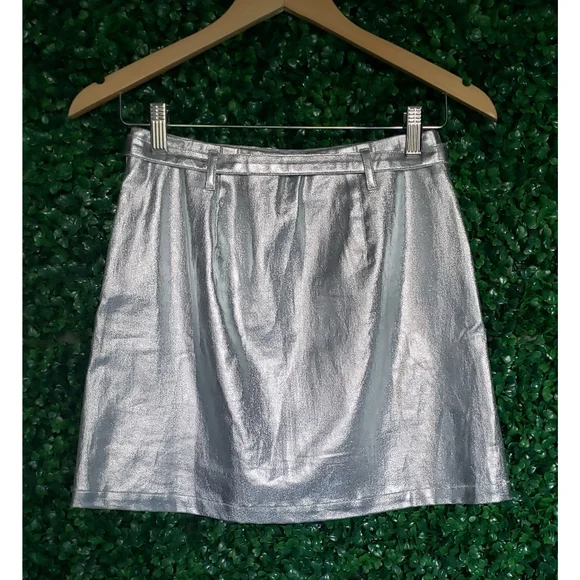 Anthropologie Maeve Metallic Mini Skirt - Picture 7 of 9